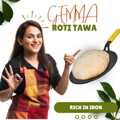GEMMA Cast Iron Roti Tawa for Perfect Chapati & Roti Heavy Bottom & Non-Stick Yellow