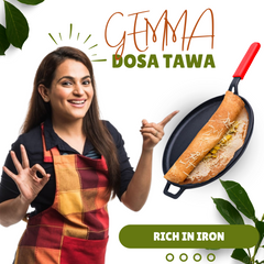 GEMMA  Cast Iron Dosa Tawa with Silicone Grip