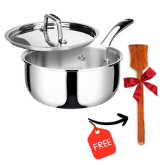 Triply Stainless Steel Heavy Bottom Saucier Pot Patila Cookware