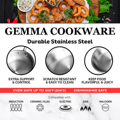 GEMMA Triply Premium Stainless Steel Fry Pan Frying Pan Cookware