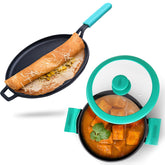GEMMA CAST IRON KADAI WITH LID PLUS DOSA TAWA COMBO