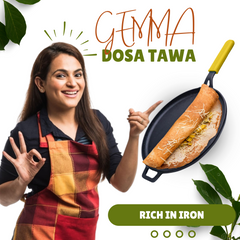 GEMMA Cast Iron Dosa Tawa with Silicone Grip