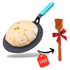 GEMMACast Iron Roti Tawa for Perfect Chapati & Roti Heavy Bottom & Non-Stick Red and Yellow