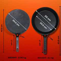 GEMMA CAST IRON FRY PAN PLUS ROTI TAWA COMBO