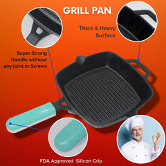 GEMMA CAST IRON GRILL PAN PLUS ROTI TAWA COMBO