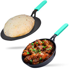 GEMMA CAST IRON FRY PAN PLUS ROTI TAWA COMBO