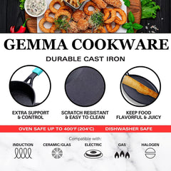 GEMMA Kadhai with Lid 3.5 L | Dosa Tawa | Grill Pan Smooth Flat Base