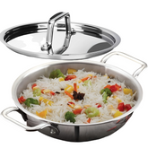 GEMMA Triply Stainless Steel Non Stick kadai with lid 3.5 LTR with Heavy Bottom
