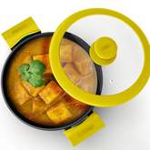 GEMMA Cast Iron Kadai with Glass Lid For Deep Frying