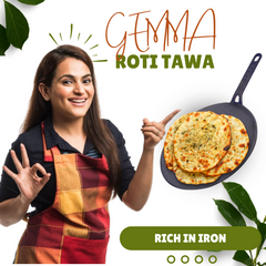 GEMMA Cast Iron Roti Tawa for Perfect Chapati & Roti Heavy Bottom & Non-Stick Black