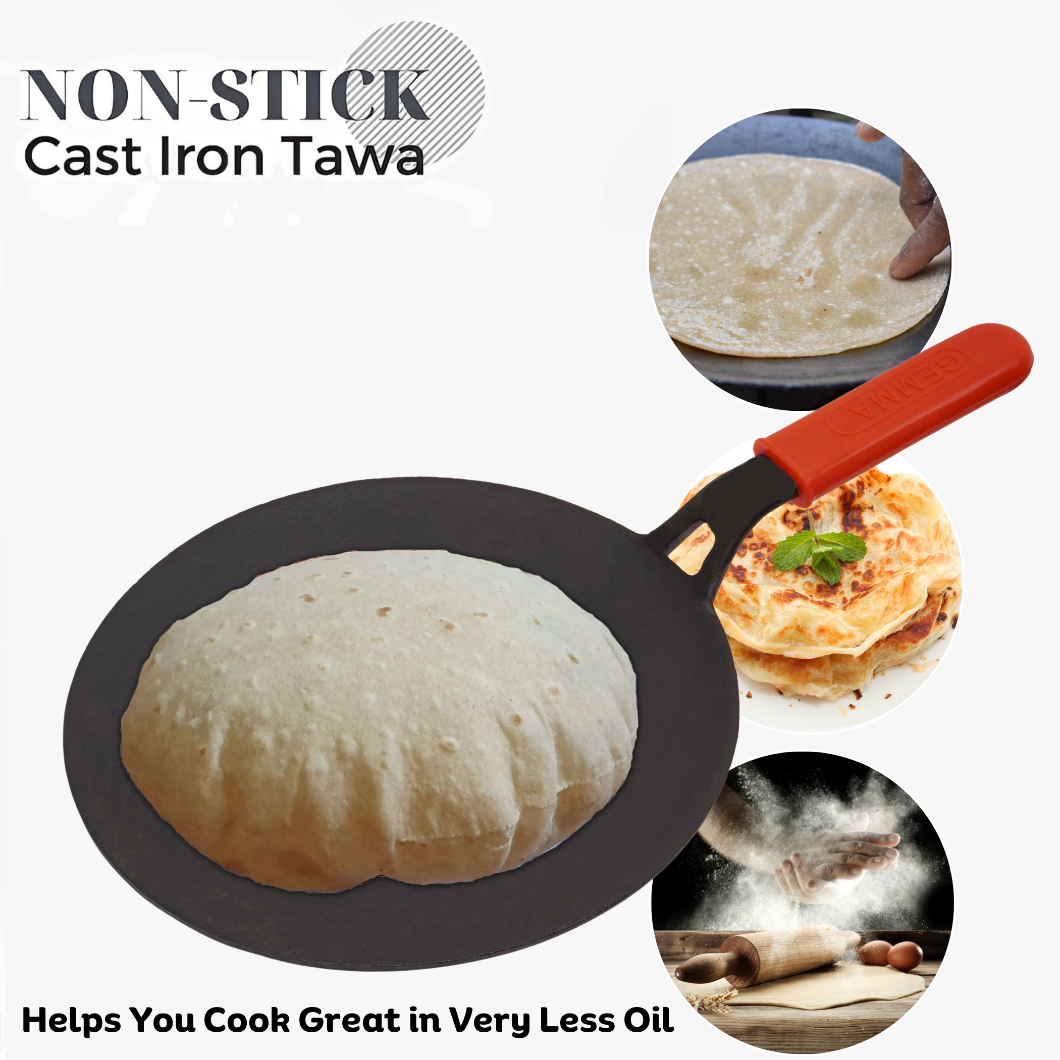 Indian Cast Iron Tawa For Chapati Bread Cooking Utensil Roti Tawa