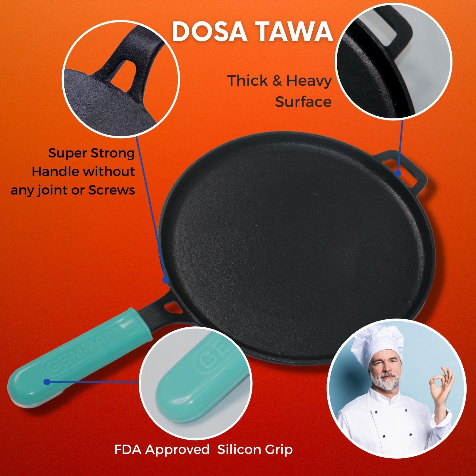 GEMMA Cast Iron Dosa Tawa Plus Roti Tawa Combo