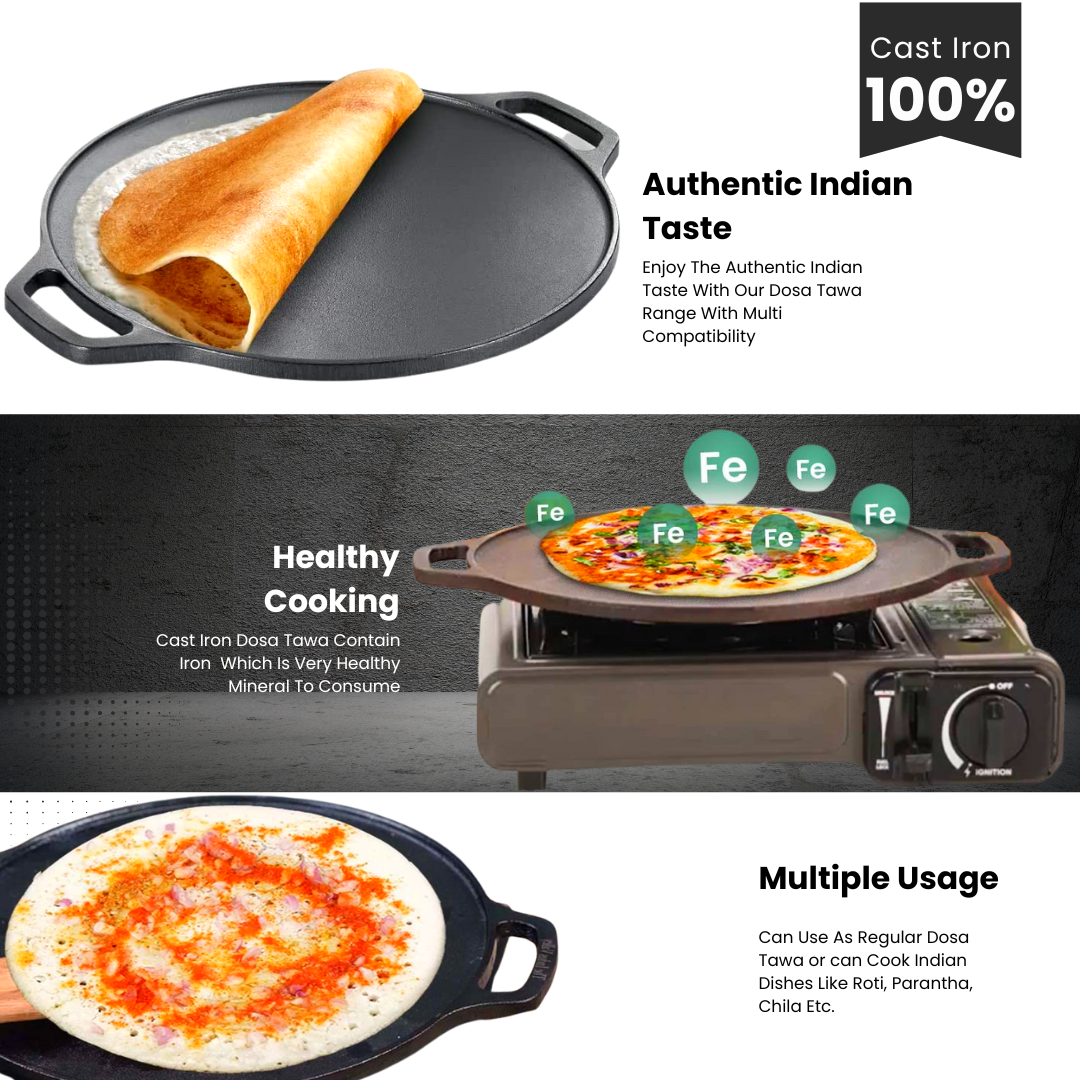 The Health and Tasty Benefits of Using Cast Iron Tawa for Roti or Dosa, by  Healthy life at MACclite